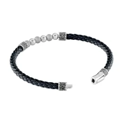 JOURDAN Bracelet Pheonix Cuir Noir