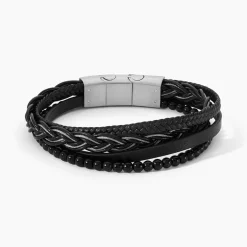 Bracelet Tex Cuir Noir Onyx-JOURDAN Outlet