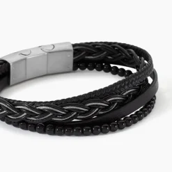 Bracelet Tex Cuir Noir Onyx-JOURDAN Outlet