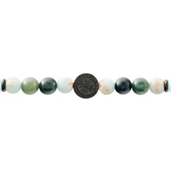 JOURDAN Bracelet Yasur Acier Noir Quartz Amazonite