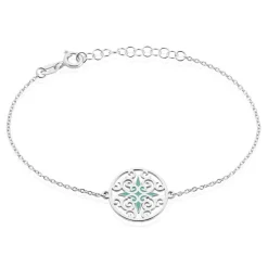 Bracelet Krysia Argent Blanc Email Turquoise-Histoire d'Or Online