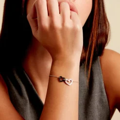 Histoire d'Or Bracelet Lineth Argent Blanc Céramique Oxyde De Zirconium