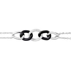 Histoire d'Or Bracelet Link Argent Blanc Céramique Et Oxyde De Zirconium