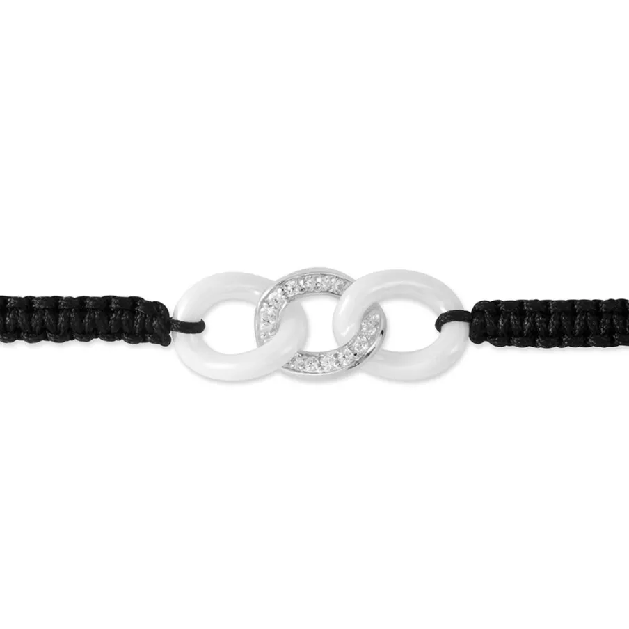Histoire d'Or Bracelet Link Argent Blanc Oxyde De Zirconium Et Céramique