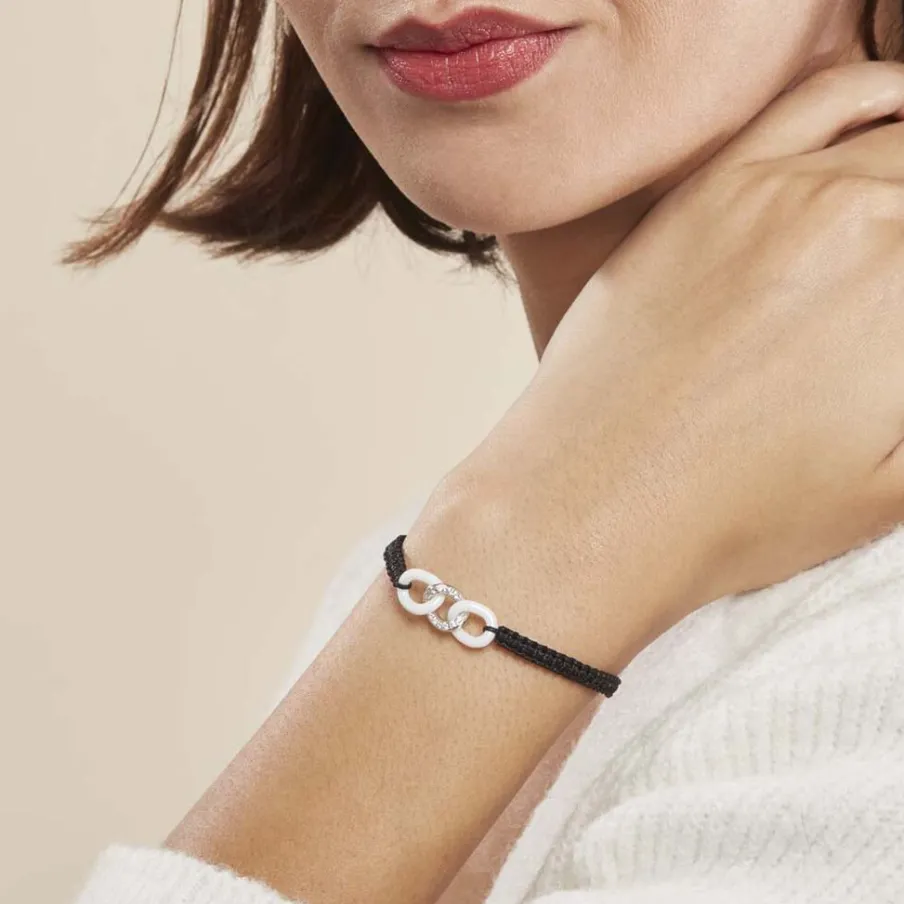 Histoire d'Or Bracelet Link Argent Blanc Oxyde De Zirconium Et Céramique
