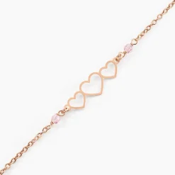 Histoire d'Or Bracelet Love Love Argent Rose Oxyde De Zirconium