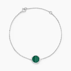 Histoire d'Or Bracelet Lunatique Argent Blanc Malachite Onyx