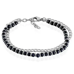 Histoire d'Or Bracelet Magalos Acier Blanc Onyx