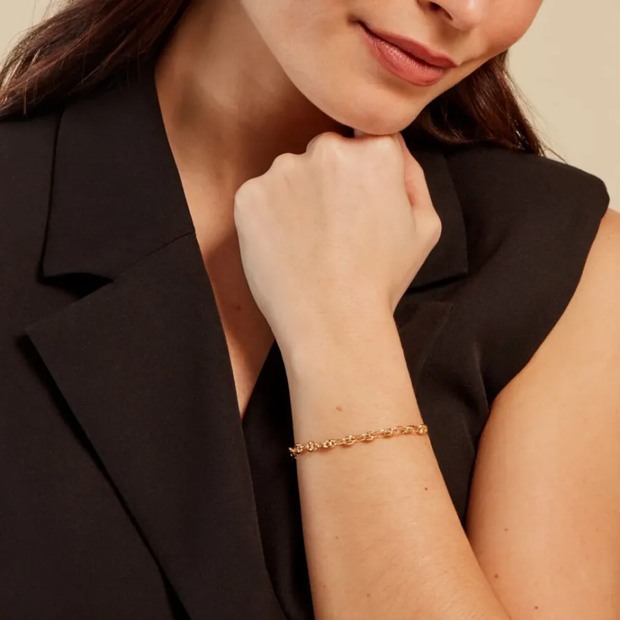 Histoire d'Or Bracelet Maille Dami Maille Grain De Cafe