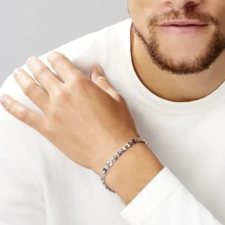 Histoire d'Or Bracelet Maille Lancelot Argent Blanc