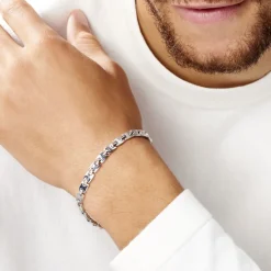 Histoire d'Or Bracelet Maille Lancelot Argent Blanc