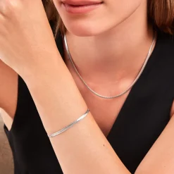 Histoire d'Or Bracelet Maille Thiane Argent Blanc