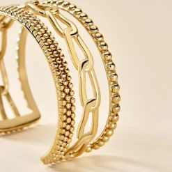 Bracelet Manchette Elain Acier Jaune-Histoire d'Or Online