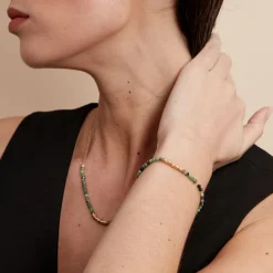 Bracelet Manua Plaqué Or Jaune Pierre D'imitation-Histoire d'Or Sale