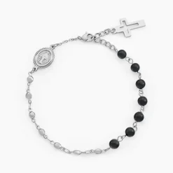 Histoire d'Or Bracelet Maximus Acier Blanc Onyx