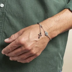 Histoire d'Or Bracelet Maximus Acier Blanc Onyx