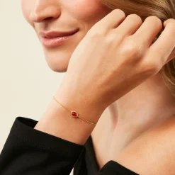 Histoire d'Or Bracelet Memory Plaqué Or Jaune Pierre De Synthese