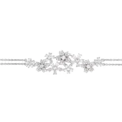 Histoire d'Or Bracelet Midnight Flower Argent Blanc Oxyde De Zirconium