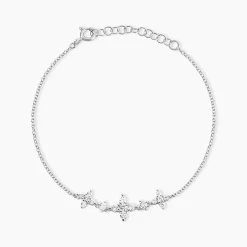 Bracelet Midnight Flower Argent Blanc Oxyde De Zirconium-Histoire d'Or Online