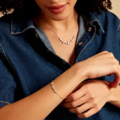 Bracelet Midnight Flower Argent Blanc Oxyde De Zirconium-Histoire d'Or Online