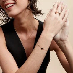 Histoire d'Or Bracelet Midnight Royalty Plaqué Or Jaune Pierre De Synthèse