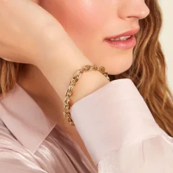 Histoire d'Or Bracelet Murano Acier Jaune