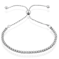 Histoire d'Or Bracelet Nahila Maille Popcorn Argent Blanc