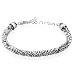 Bracelet Nahila Maille Popcorn Argent Blanc-Histoire d'Or Outlet