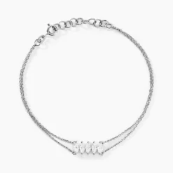 Histoire d'Or Bracelet Navette Argent Blanc Oxyde De Zirconium