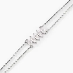 Histoire d'Or Bracelet Navette Argent Blanc Oxyde De Zirconium