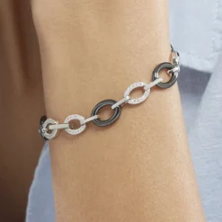 Histoire d'Or Bracelet Nowell Argent Blanc Oxyde De Zirconium Et Céramique