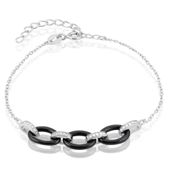 Bracelet Nowell Argent Blanc Oxyde De Zirconium Et Céramique-Histoire d'Or Discount