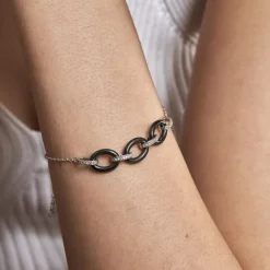 Bracelet Nowell Argent Blanc Oxyde De Zirconium Et Céramique-Histoire d'Or Discount