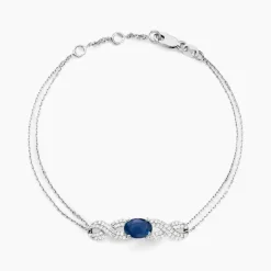 Histoire d'Or Bracelet Oceania Or Blanc Saphir Et Diamant