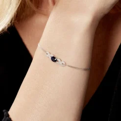 Histoire d'Or Bracelet Oceania Or Blanc Saphir Et Diamant