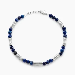Histoire d'Or Bracelet Olek Acier Blanc Lapis Lazuli