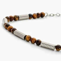 Bracelet Olek Acier Blanc Oeil De Tigre-Histoire d'Or Best