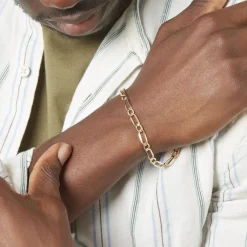 Histoire d'Or Bracelet Ophelio Maille Alternee 1/1 Or Jaune