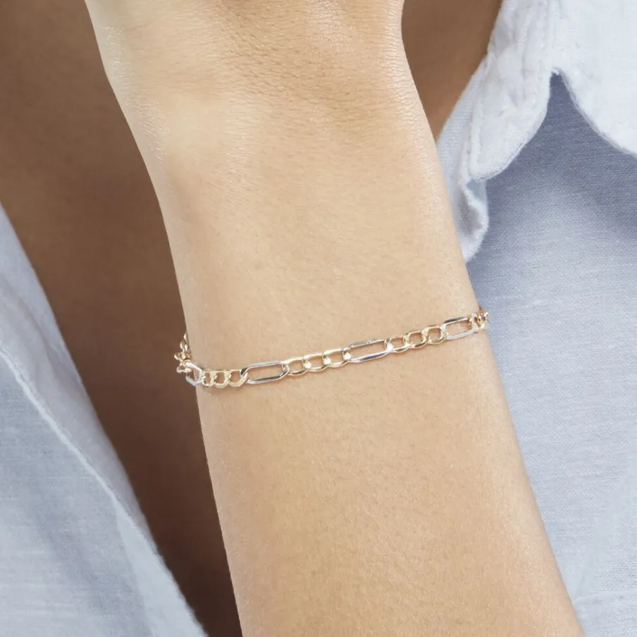 Histoire d'Or Bracelet Or Bicolore Maille Alternée 1/3