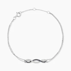 Bracelet Or Blanc Maury Saphirs Diamants-Histoire d'Or