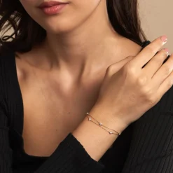 Histoire d'Or Bracelet Or Jaune Eclat D'etoile Oxyde De Zirconium