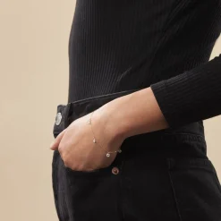 Histoire d'Or Bracelet Or Jaune Leucitica Oxydes De Zirconium