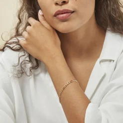 Bracelet Or Jaune Maille Alternée 1/3-Histoire d'Or New