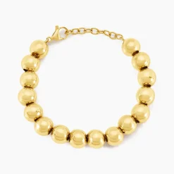 Histoire d'Or Bracelet Perles Solaires Acier Jaune