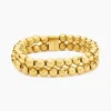 Histoire d'Or Bracelet Perles Solaires Acier Jaune