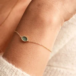 Histoire d'Or Bracelet Pernia Or Jaune Amazonite