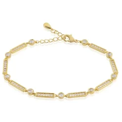 Histoire d'Or Bracelet Plaqué Or Epilobe Oxydes De Zirconium