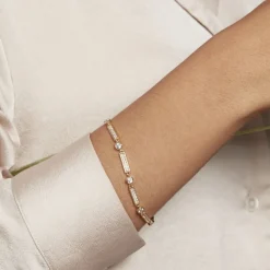 Histoire d'Or Bracelet Plaqué Or Epilobe Oxydes De Zirconium