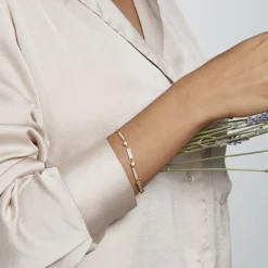 Histoire d'Or Bracelet Plaqué Or Epilobe Oxydes De Zirconium