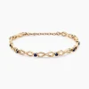 Histoire d'Or Bracelet Plaqué Or Kelian Oxydes De Zirconium Et Pierres Bleues